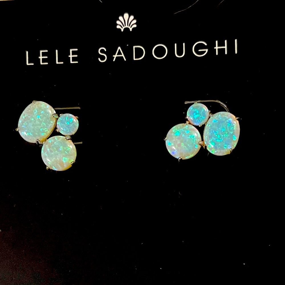 Lele Sadoughi October Opal Cluster Stone Earrings